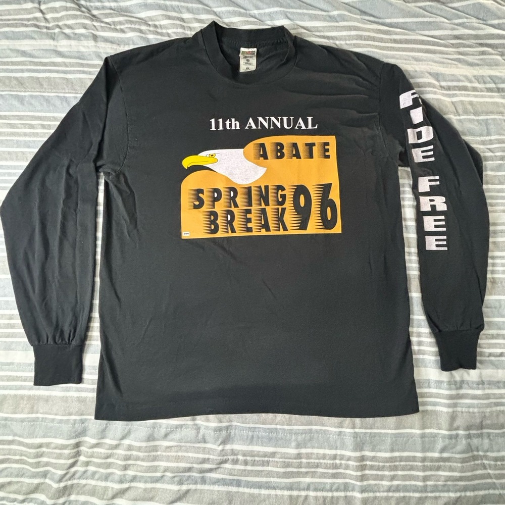 VTG ABATE 11th Annual INDIANA Spring Break 96 Long Sleeve T-Shirt XL Ride Free